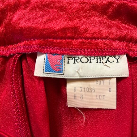 Vintage 80s Midi Skirt Womens 8 Glam Feminine Hot Pink Barbiecore Career Party - Picture 3 of 4